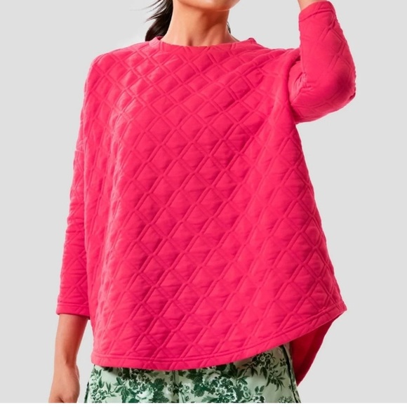 Tuckernuck Ally Swing Azalea Pink Quilted Sweatshirt XS/S - Picture 1 of 5